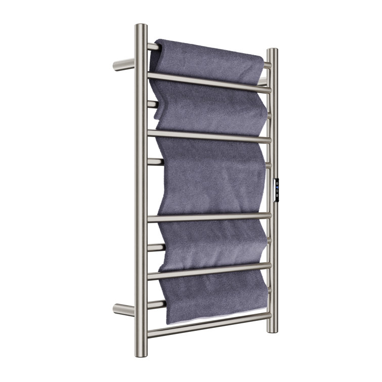 Brushed Nickel 10-Bar Wall Mounted Towel Warmer