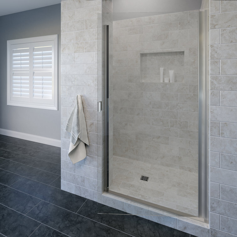 Armon 30.13" Brushed Nickel Frameless Pivot Shower Door