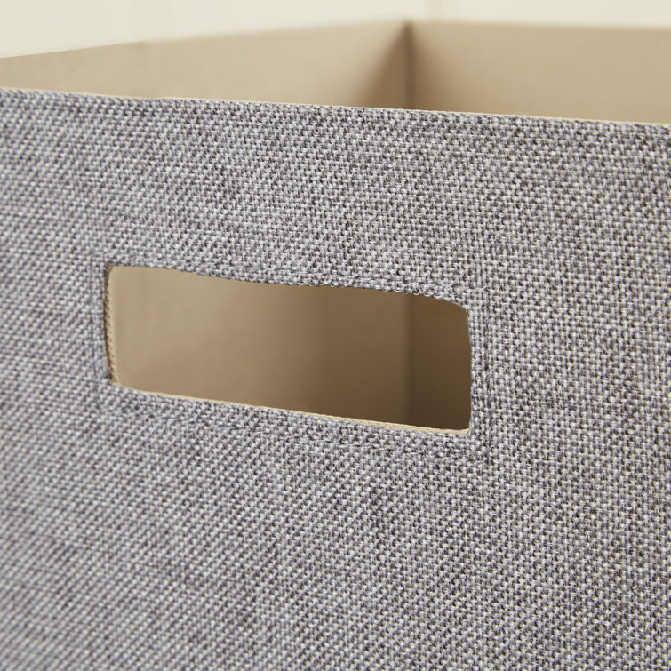 Gray 13 x 13 Inch Decorative Fabric Storage Bin