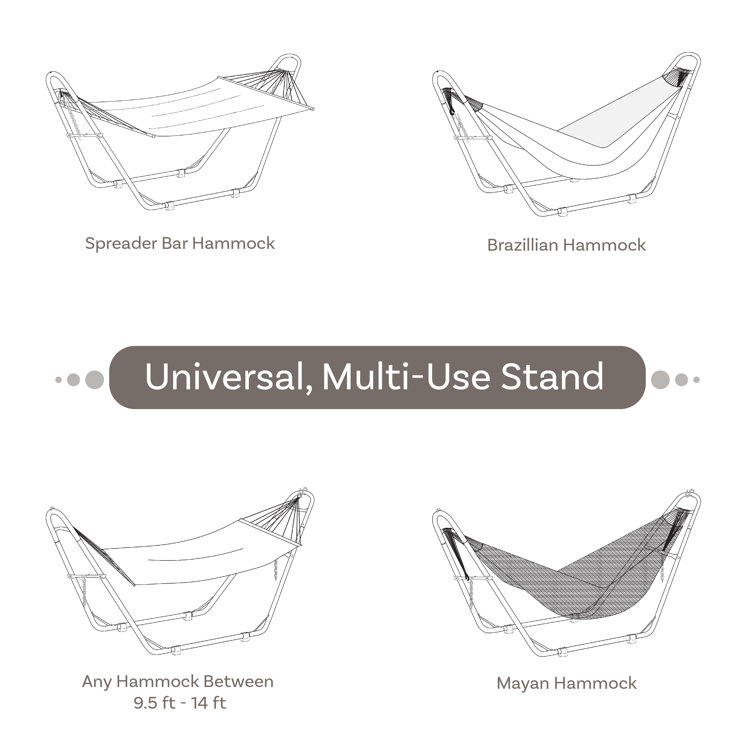 Bronze Heavy-Duty Steel Universal Hammock Stand for 9 to 14 Feet Hammocks