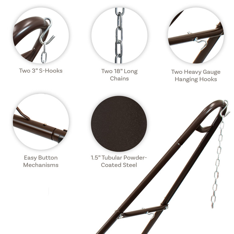 Bronze Heavy-Duty Steel Universal Hammock Stand for 9 to 14 Feet Hammocks