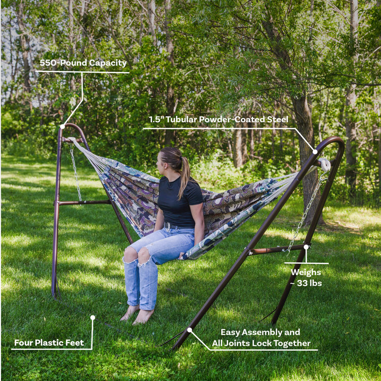 Bronze Heavy-Duty Steel Universal Hammock Stand for 9 to 14 Feet Hammocks