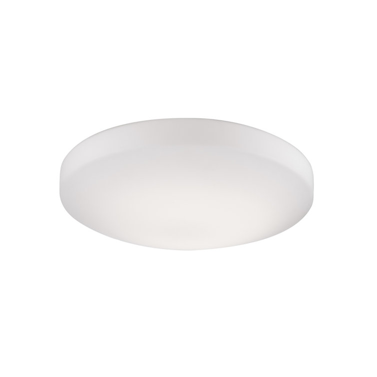 White Glass Polished Nickel LED Flush Mount Light