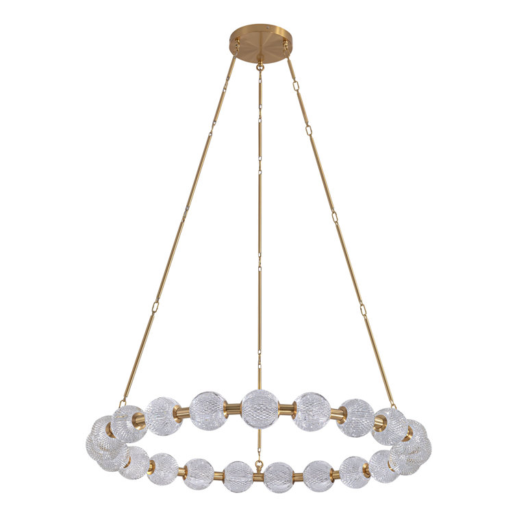 Marni 41-Inch Natural Brass Beaded LED Chandelier