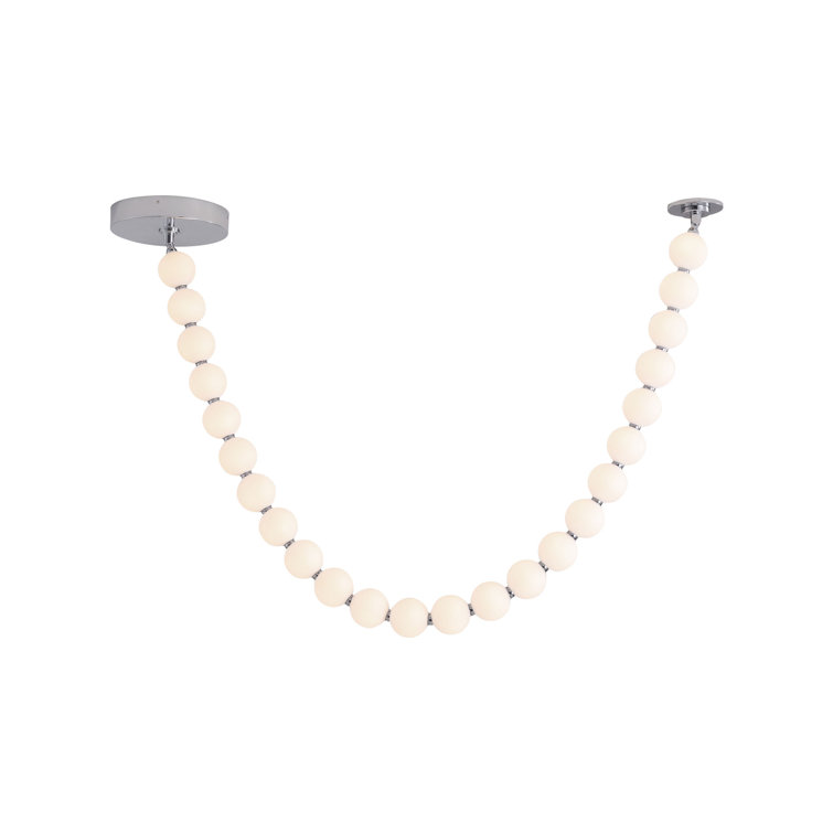 Akoya 83" Chrome LED Pendant Light with Frosted Beads
