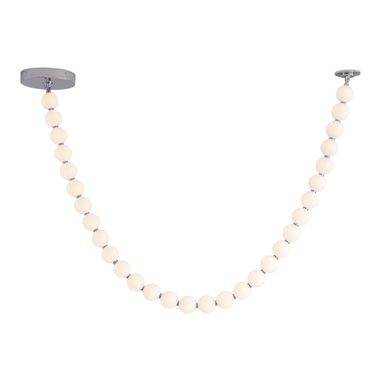 Akoya 104" Chrome LED Beaded Pendant Light