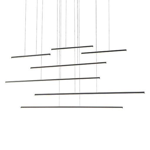 Black Aluminum 7-Light LED Kitchen Island Pendant