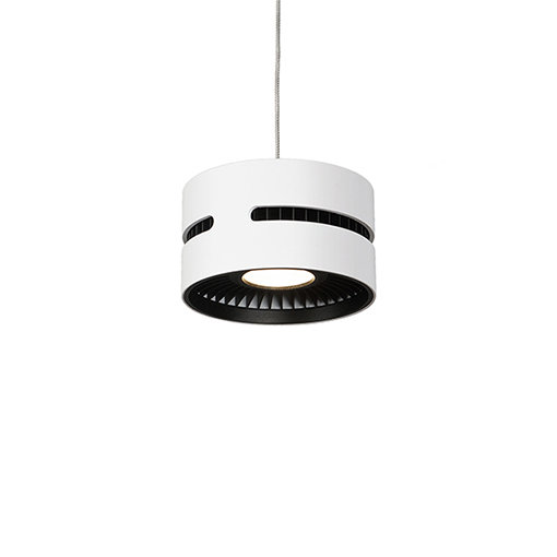Oxford Sleek White Aluminum LED Drum Pendant Light