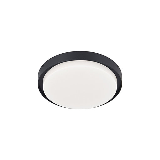 Black Aluminum LED Indoor/Outdoor Drum Flush Mount