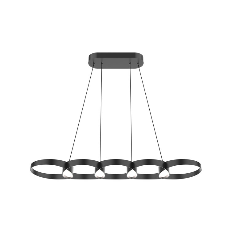 Modern Black Glass LED Indoor/Outdoor Pendant Light