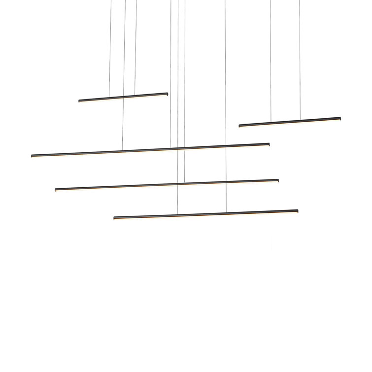 Chute Motion Sleek Black Aluminum 60.5" LED Pendant
