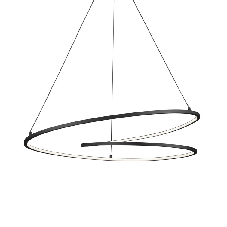 Twist Black Aluminum LED Pendant with Flexible Diffuser