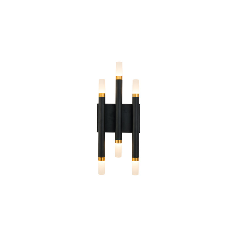 Draven Mid-Century Modern Black Aluminum LED Wall Sconce