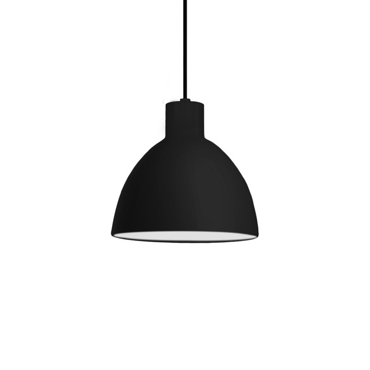 Black Glass LED Bowl Pendant Light