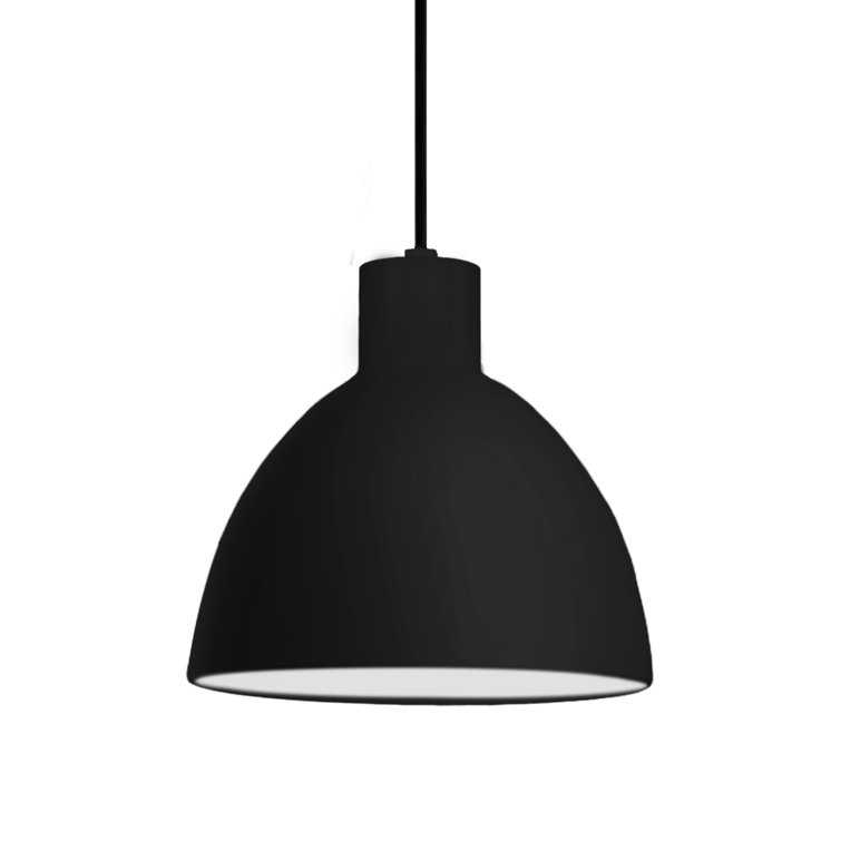 Black LED Bowl Pendant Light with Metal Shade