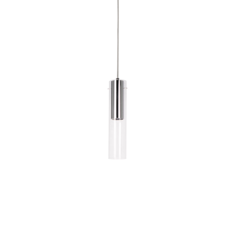 Lena 14.25" Chrome and Glass LED Pendant Light