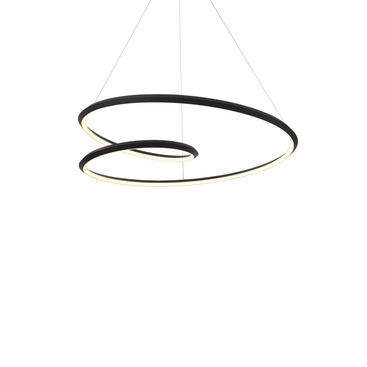 Willard English Cottage-Inspired Black Aluminum LED Pendant
