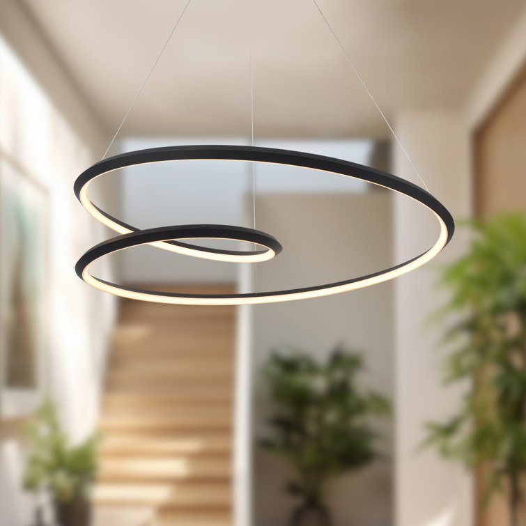 Willard English Cottage-Inspired Black Aluminum LED Pendant