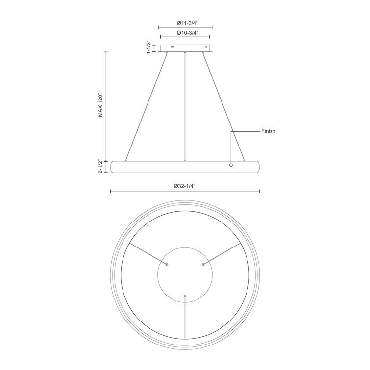 White Aluminum LED Circular Pendant Light
