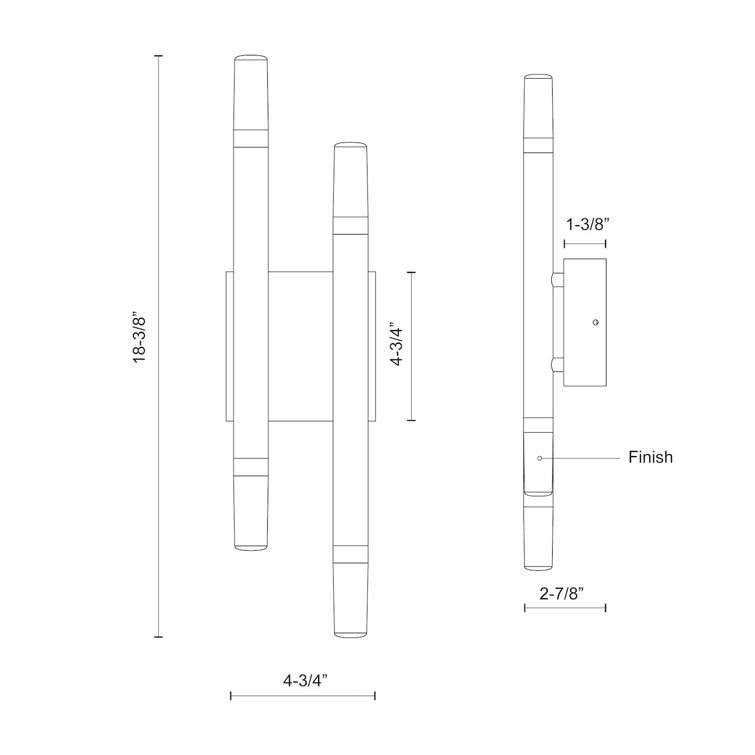 Black Aluminum Cylinder Dimmable LED Wall Sconce