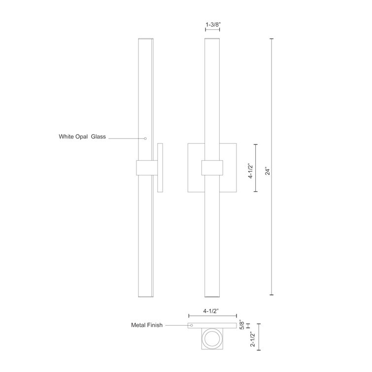 Fresno Chrome Dimmable LED 24" Bath Bar Light