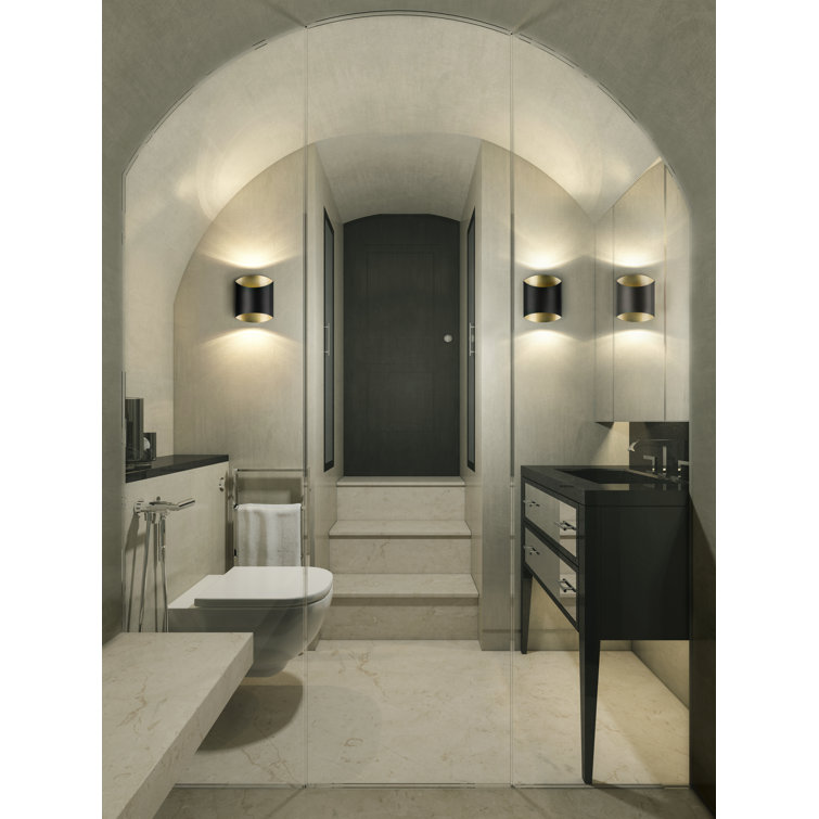 Preston Black LED Dimmable Wall Sconce, 10" H x 8" W