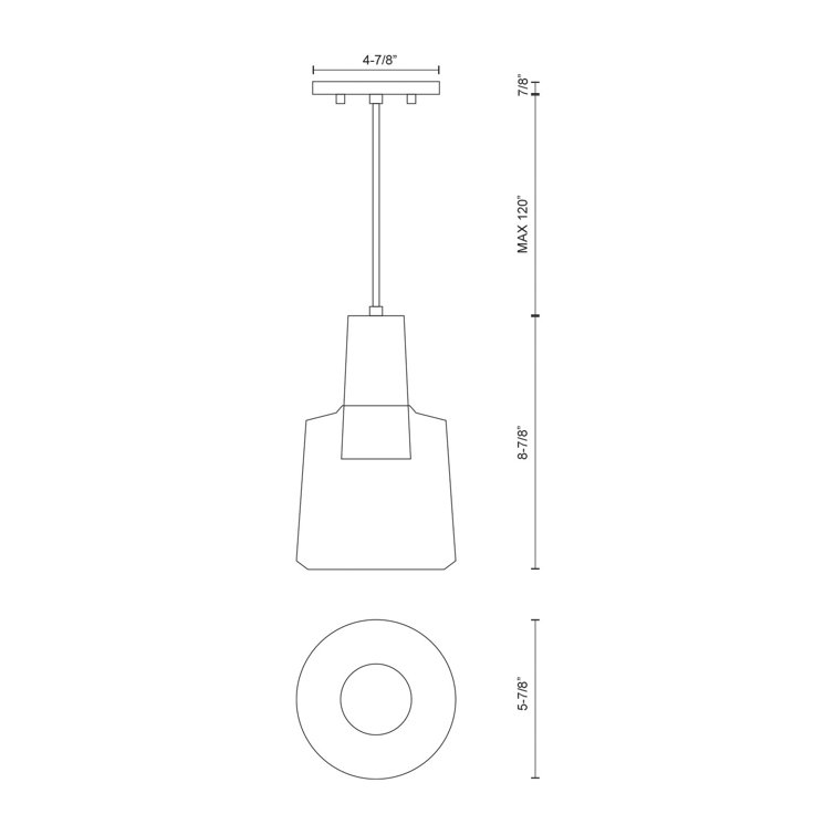 Matte Black and White 8.88" LED Glass Pendant Light