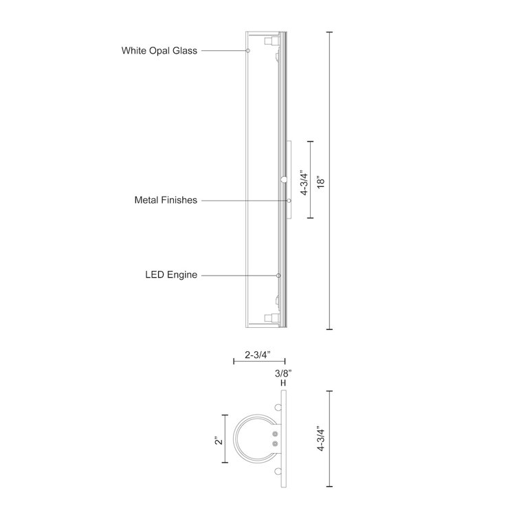 Bute Chrome LED Dimmable Art Deco Wall Sconce