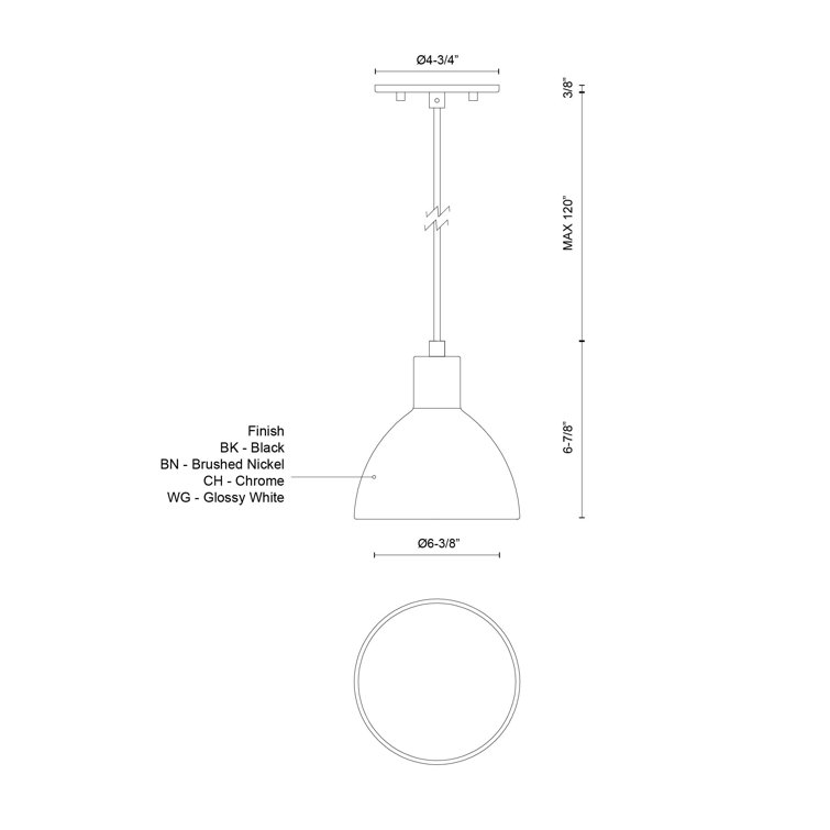 Black Glass LED Bowl Pendant Light