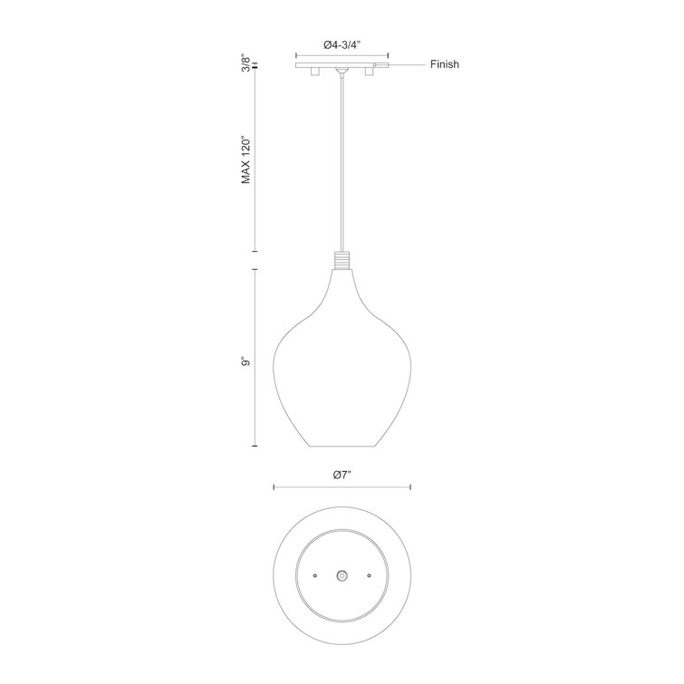 Victoria Chrome LED Pendant with Clear Glass