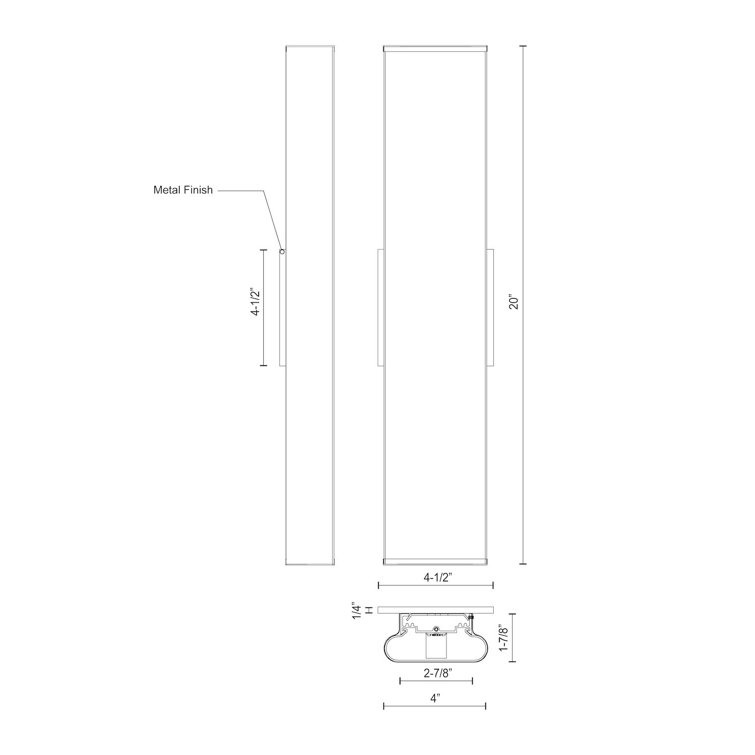 Black Dimmable Outdoor LED Vanity Light Bar