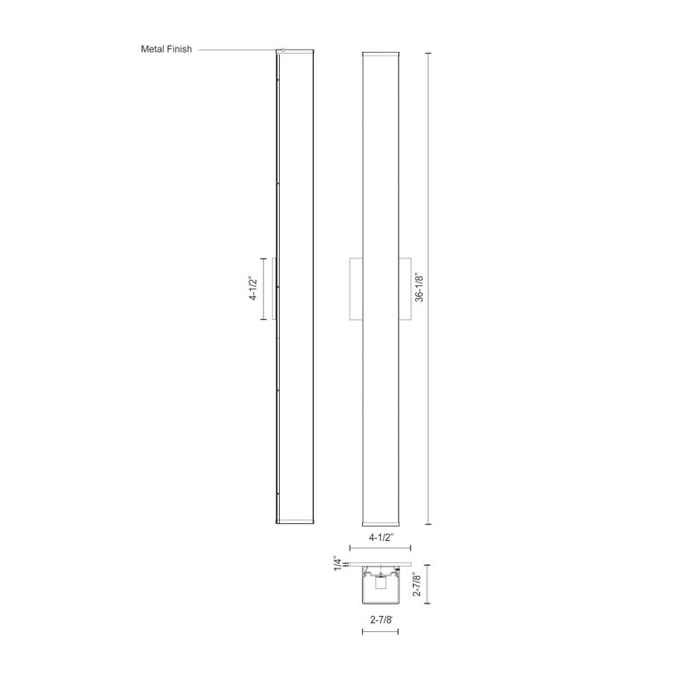 Jane 36'' Black Dimmable LED Outdoor Vanity Light