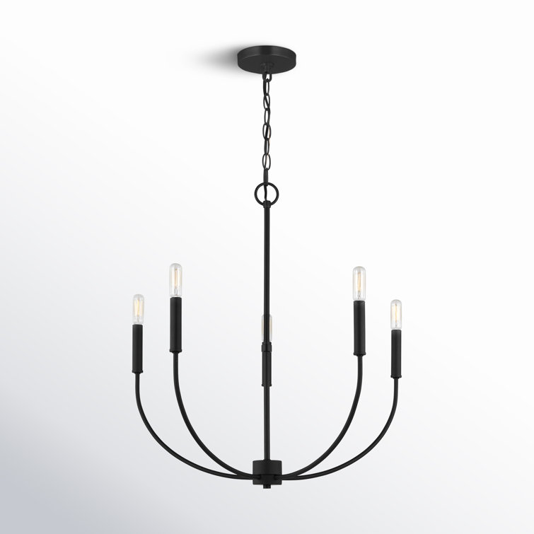 Greenwich 5-Light Incandescent Candle Chandelier in Midnight Black
