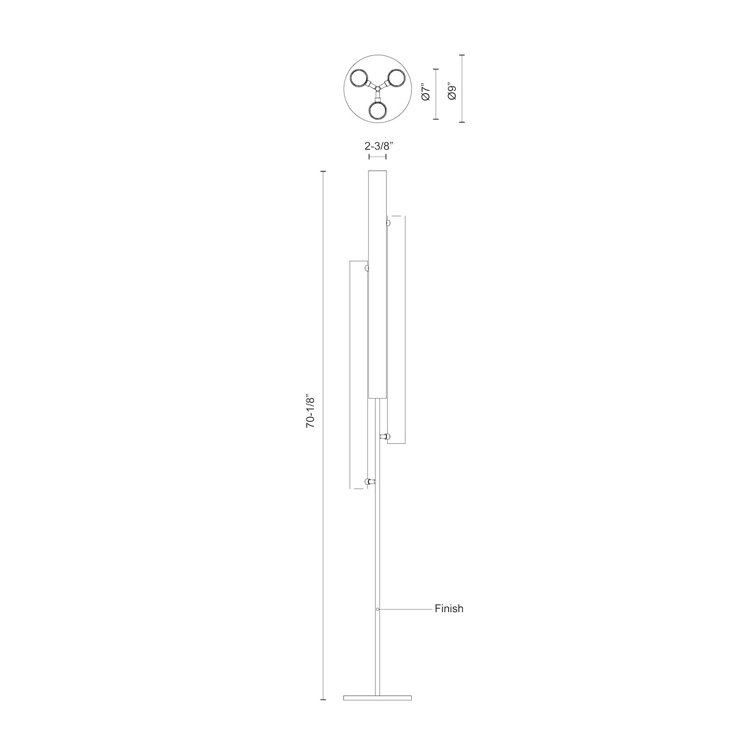 Gramercy 70'' Black LED Elegance Column Floor Lamp