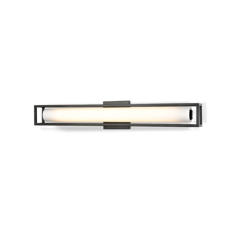 Lochwood 27'' Black LED Vanity Wall Sconce with Opal Glass Diffuser