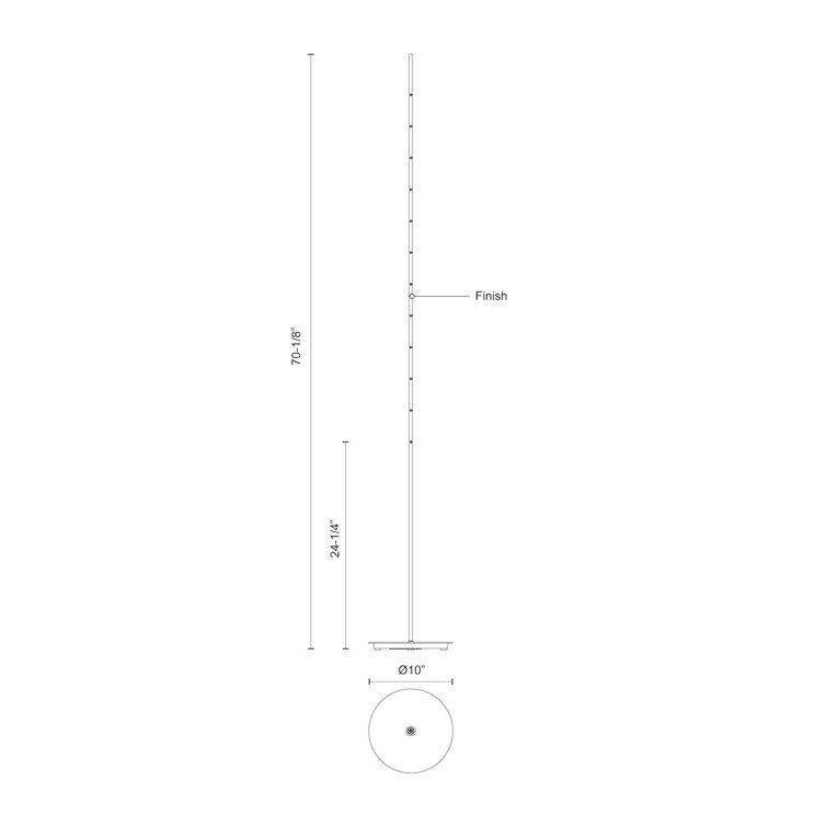White Adjustable Steel LED Column Floor Lamp