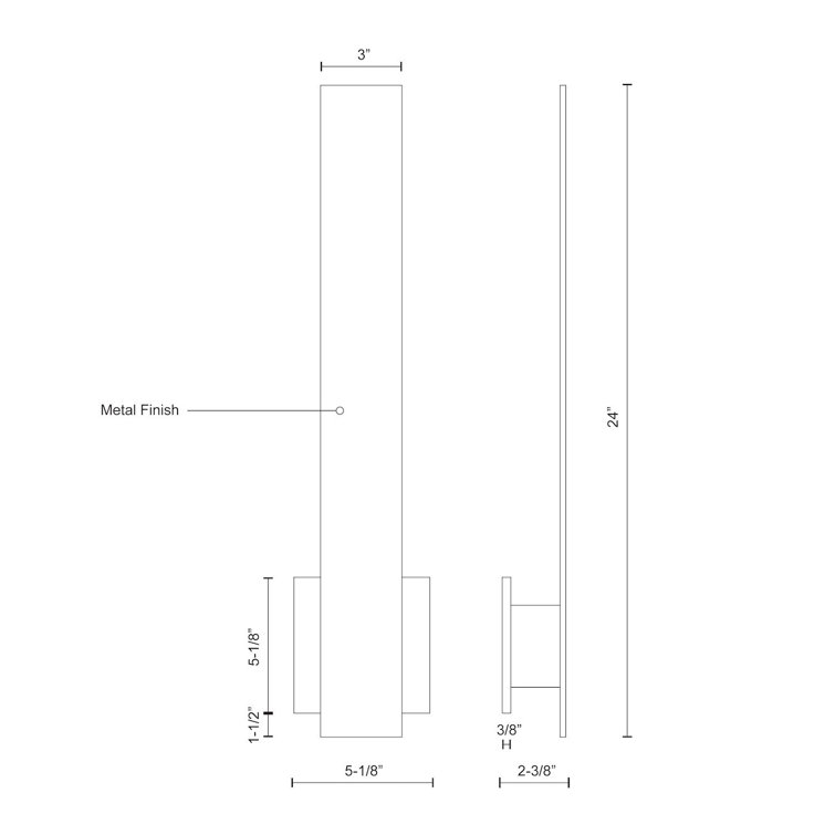 Elegant Brushed Nickel 24" Dimmable LED Wall Sconce