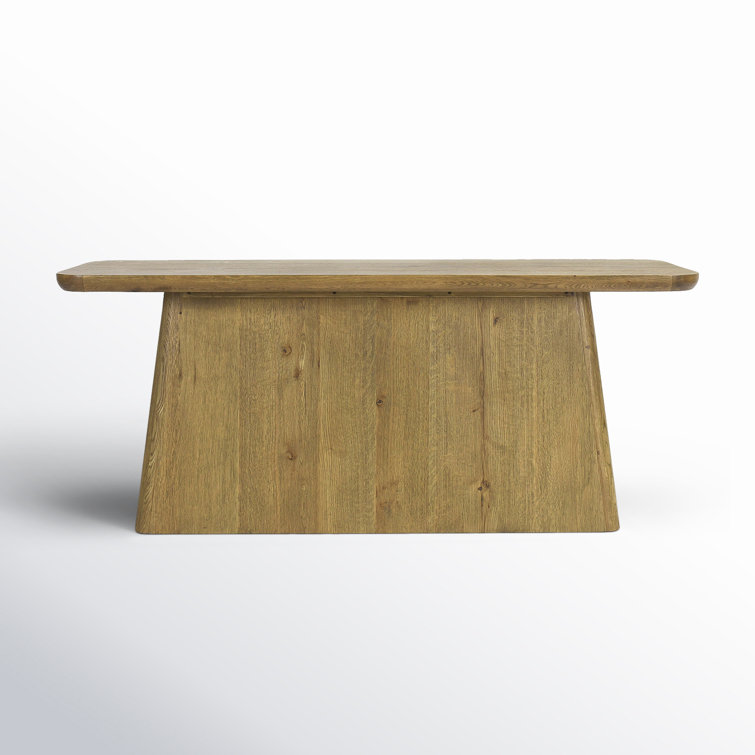 Light Brown Oak Wood Minimalist Console Table