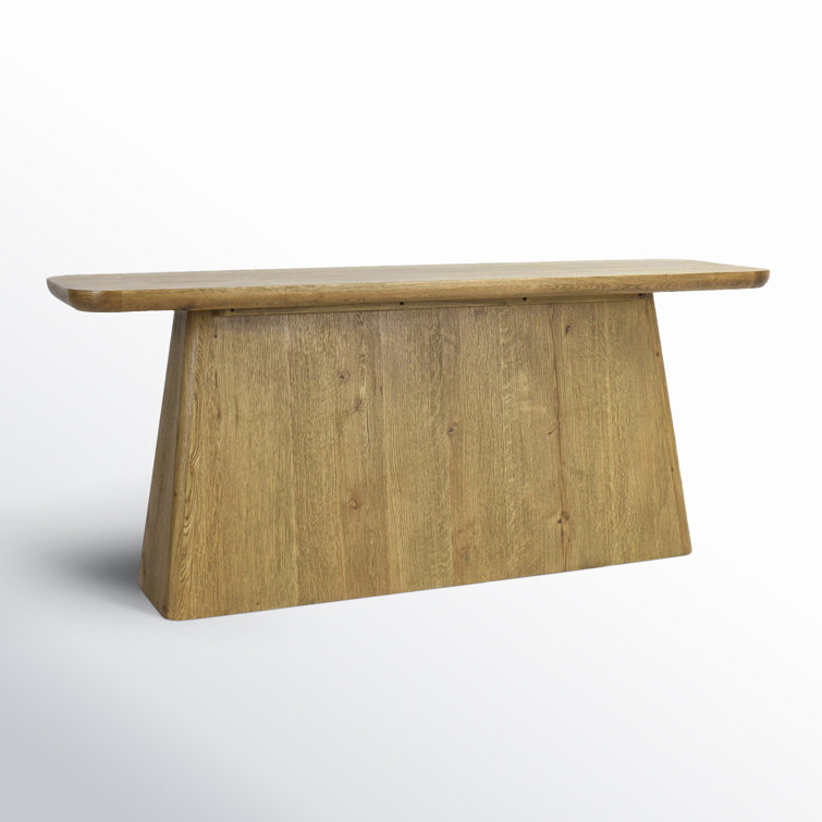 Light Brown Oak Wood Minimalist Console Table