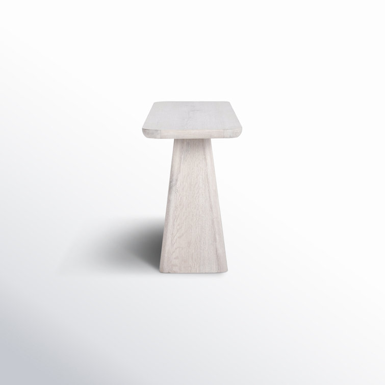 White Wash Oak Wood Console Table with Storage