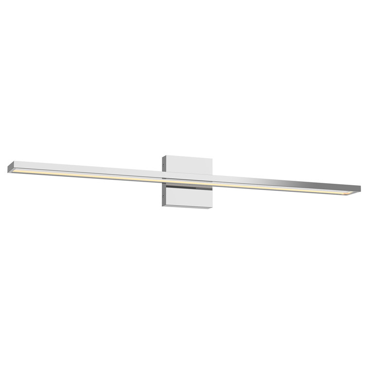 Sleek Chrome 36.5" Rectangular LED Bath Bar with Dimmable Light