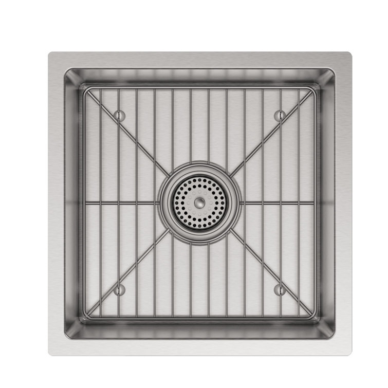 Strive 15" Stainless Steel Under-Mount Bar Sink with Basin Rack
