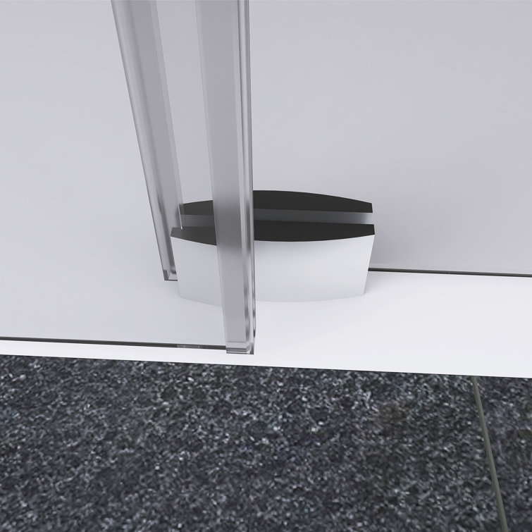 60'' W x 76'' H Brushed Nickel Frameless Sliding Shower Door