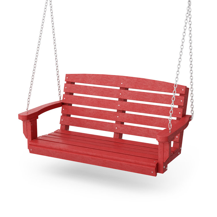 Cardinal Red HDPE Traditional 2-Person Porch Swing