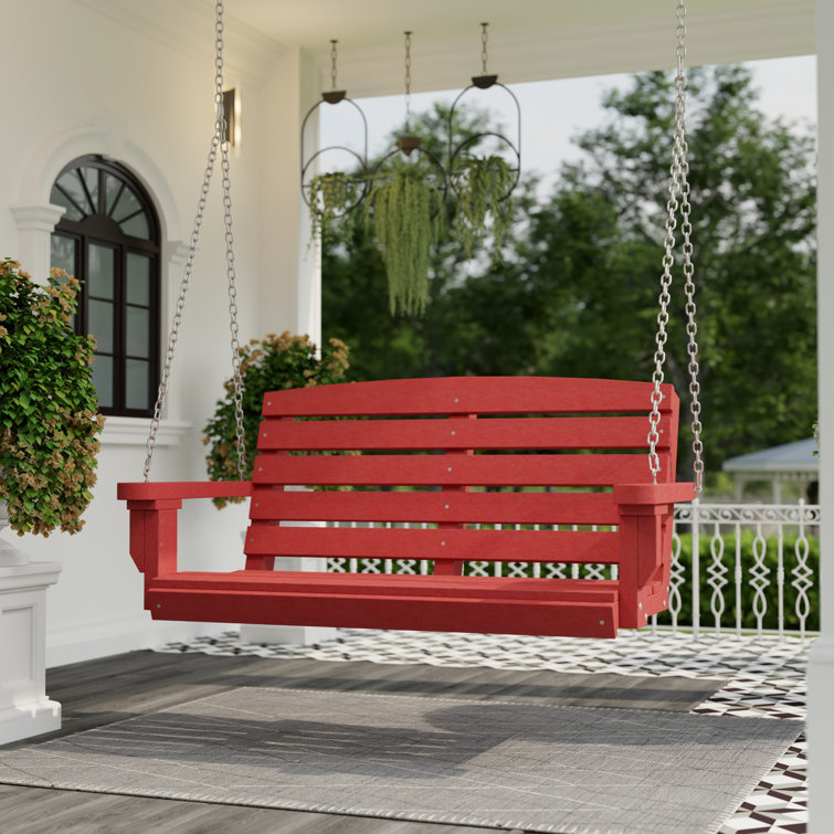 Cardinal Red HDPE Traditional 2-Person Porch Swing