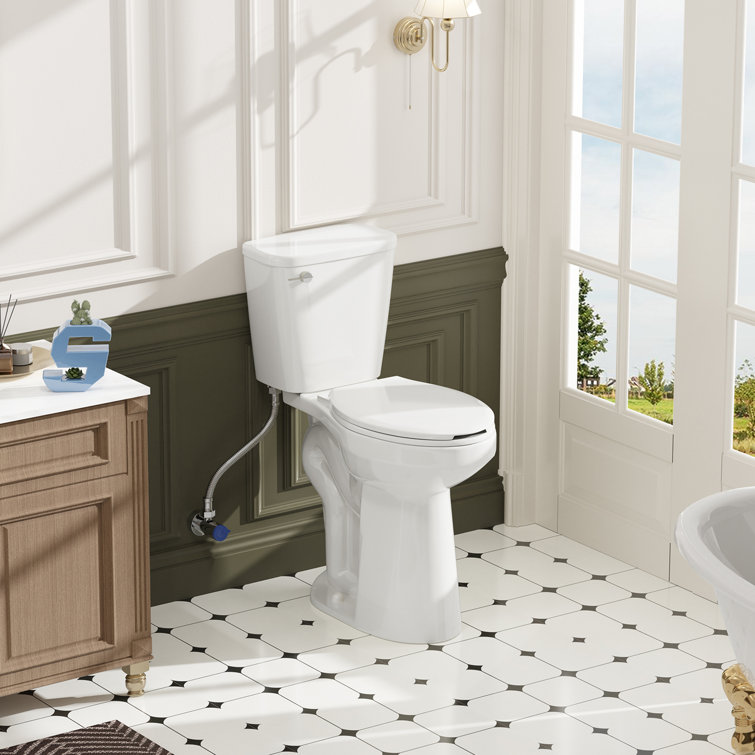 21-Inch High Efficiency White Ceramic Elongated Toilet