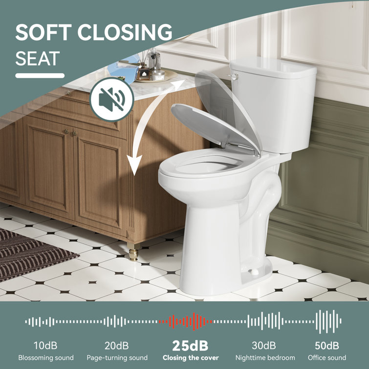 21-Inch High Efficiency White Ceramic Elongated Toilet