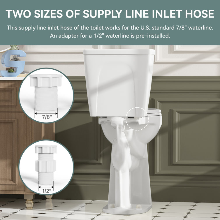 21-Inch High Efficiency White Ceramic Elongated Toilet
