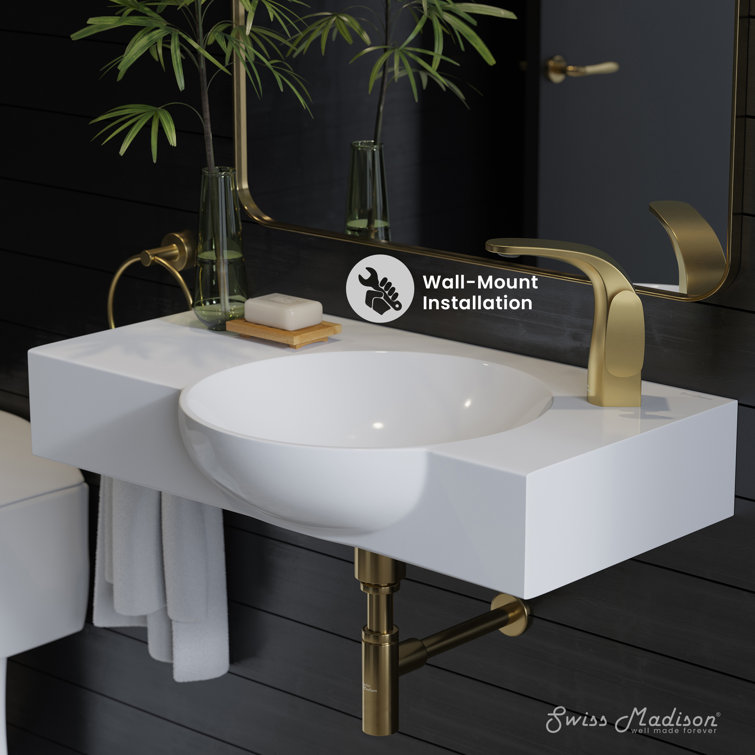 Chateau 30" Glossy White Ceramic Wall-Mount Bathroom Sink