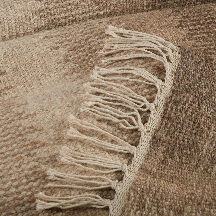 Natural Wool Flat Woven Handmade Rectangular Rug 9' x 12'
